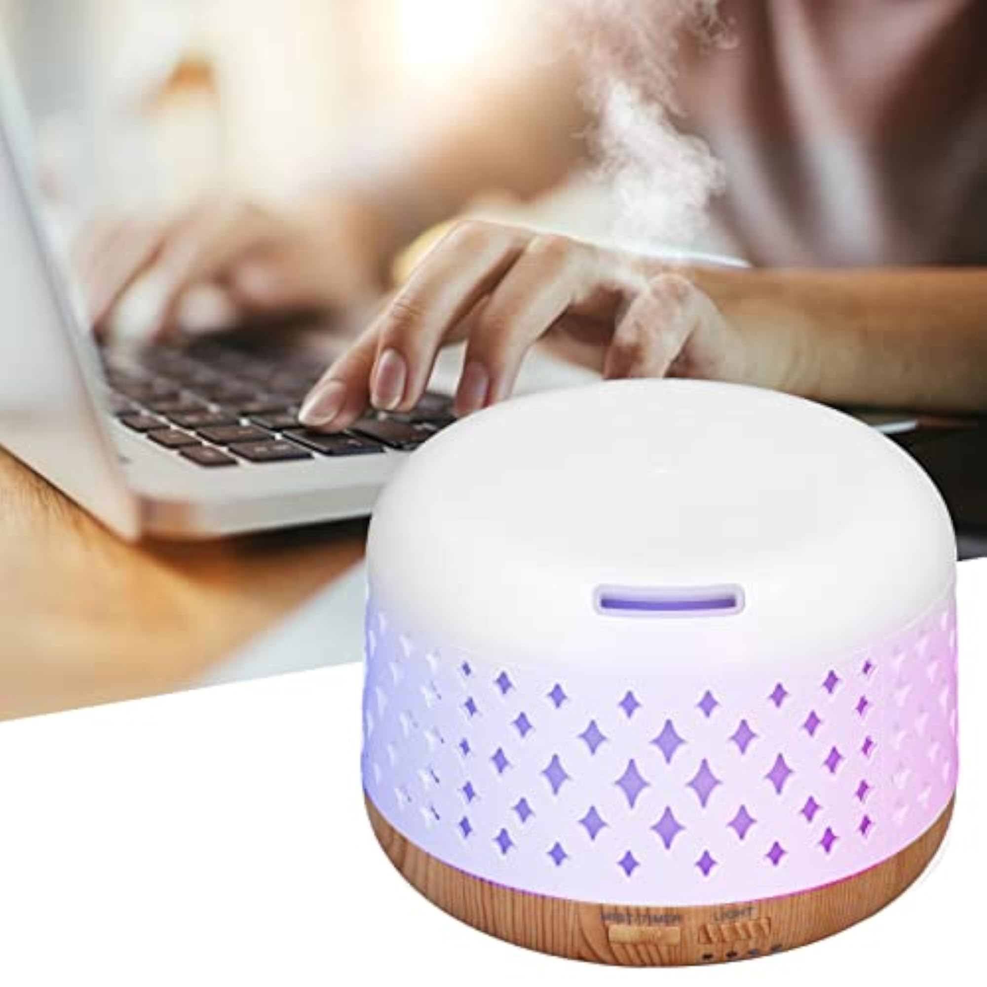 Wood Grain Essential Oil Diffuser, 300ml Capacity